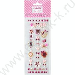 Наклейки-стразы акриловые "Сердечки" 7,5*18см /цвет ассорти /блистер NEW | Фото 1