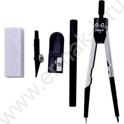 Готовальня  5предм /циркуль 120 мм, точилка, ластик, насадка на рейсфедер, держатель для рейсфед NEW | Фото 1