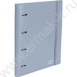 Папка 4 кольца 30мм "sigNATURE" фактура "песок" 2,5мм, карман внутр. /сумеречно-синяя NEW | Фото 1