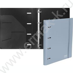 Папка 4 кольца 30мм "sigNATURE" фактура "песок" 2,5мм, карман внутр. /сумеречно-синяя NEW | Фото 2