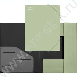 Папка на резинках "sigNATURE" толщина 2мм, фактура "песок", 2 угловые резинки, 3клап/ /оливковая NEW | Фото 2