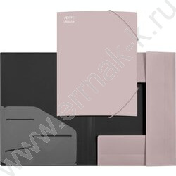 Папка на резинках "sigNATURE" толщина 2мм, 2 угловые резинки, 3 клапана /пудрово розовая NEW | Фото 2