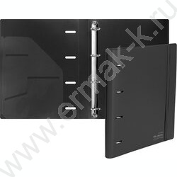 Папка 4 кольца 30мм "TOTAL BLACK" фактура "песок" 2,5мм, карман внутр. /черная NEW | Фото 2