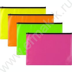 Папка-конверт на молнии А4  "MonoChrome" /полипроп. 180мкм, черная пластик. молния /ассорти NEW | Фото 1