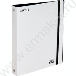 Папка 4 кольца 30мм A5 "JUST WHITE" фактура "soft-touch", карман внутр., /белая NEW | Фото 1