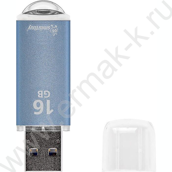Съемный носитель информации 16GB USB Flash Drive <USB 2.0> синий (металл. корпус) "V-Cut" | Фото 2