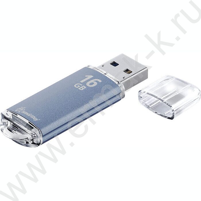 Съемный носитель информации 16GB USB Flash Drive <USB 2.0> синий (металл. корпус) "V-Cut" | Фото 3