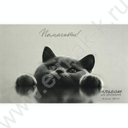 Альбом д/рисования 40л "Британский кот" /клеевое скрепление с откидной крышкой/ NEW | Фото 1