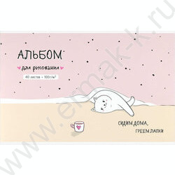 Альбом д/рисования 40л "Домашняя кошечка" NEW | Фото 1