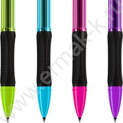 Ручка гелевая черная 0,5мм  "Tribase Gel grip neon", грип /ассорти NEW | Фото 2