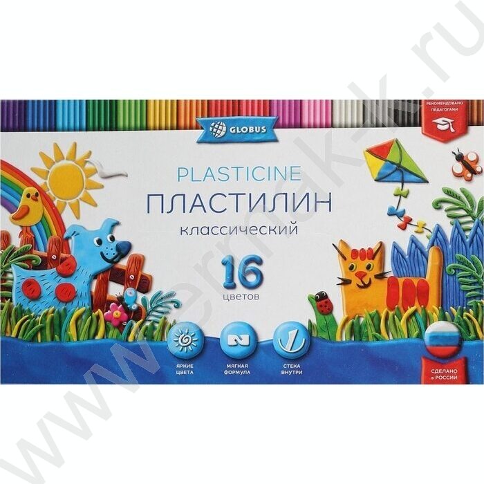 Пластилин  16цв 320г "КЛАССИЧЕСКИЙ" +стек NEW | Фото 2