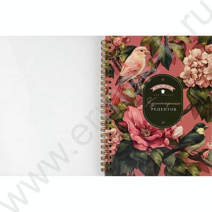 Книга д/записи кулинарных рецептов  60л А5 спираль "Птички" NEW | Фото 2