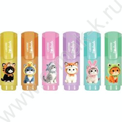 Текстовыделитель /набор  6цв / 1-5мм косой "Soulmate", плоский мини-корпус  /карт. кор.    . NEW | Фото 1