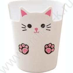 Подставка д/каранд. и ручек 10,5*7,8см "Kitty", с принтом, цилиндрической формы /белая NEW | Фото 1
