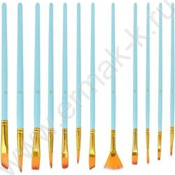 Кисть набор 12шт /нейлон плоские №1,2,4,5,6,7,8,9,10,11,12,13 NEW | Фото 1