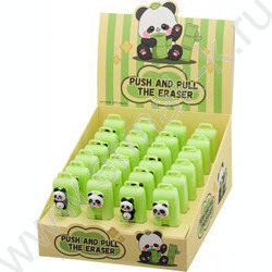 Ластик-выдвижной Панда мягкий, цветной в пластмассовом футляре /ассорти/, клип-панда, размер 8 с NEW | Фото 3