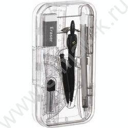 Готовальня  8предм в пластиковом футляре, в цветной картонной уп./ассорти/ с европодвесом NEW | Фото 1