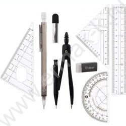 Готовальня  8предм в пластиковом футляре, в цветной картонной уп./ассорти/ с европодвесом NEW | Фото 3