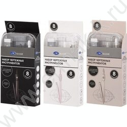 Готовальня  8предм в пластиковом футляре, в цветной картонной уп./ассорти/ с европодвесом NEW | Фото 4