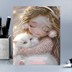 Дневник 1-4кл. /тв.обл./фольга/глянец "Девочка в наушниках и котенок" NEW | Фото 8