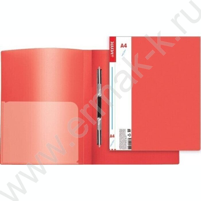 Папка с бок.пруж.скоросшивателем Daily непрозрачная красная, вн.карман /фактура "песок" NEW | Фото 1