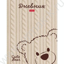 Дневник 1-11кл. /тв.обл./ламинац. Soft-touch и тиснение "Вязаный мишка" NEW | Фото 1