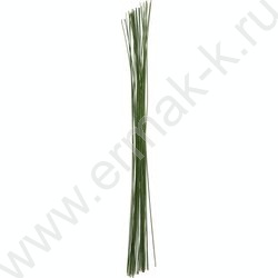 Проволока флористическая зеленая D0.7мм*40см 30шт, в бумажной оплётке NEW | Фото 1