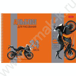 Альбом д/рисования-спираль 24л "TurboМото" /перфорация/ 5видов NEW | Фото 3