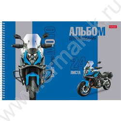 Альбом д/рисования-спираль 24л "TurboМото" /перфорация/ 5видов NEW | Фото 5