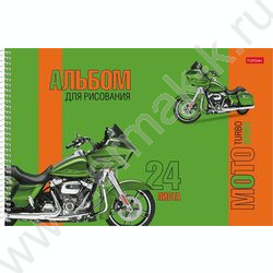 Альбом д/рисования-спираль 24л "TurboМото" /перфорация/ 5видов NEW | Фото 6
