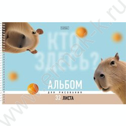 Альбом д/рисования-спираль 32л "Кто здесь?" /перфорация/ламинац.SOFT-TOUCH 5видов NEW | Фото 2