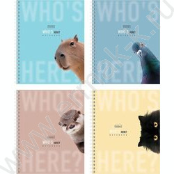 Тетрадь  48л клетка/спираль "Кто здесь?" /перфорация/ламинац.SOFT-TOUCH/4вида NEW | Фото 1