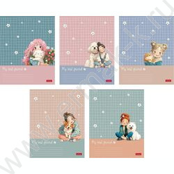 Тетрадь  48л клетка "Пушистые объятия" 5видов NEW | Фото 1