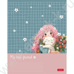 Тетрадь  48л клетка "Пушистые объятия" 5видов NEW | Фото 2