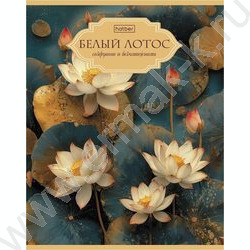 Тетрадь  48л клетка/пластик обл. "Белый лотос" ассорти NEW | Фото 6