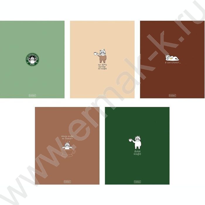 Тетрадь  96л клетка "Coffee Story- Кофейные истории" /ламинация Soft-touch/ 5видов NEW | Фото 1