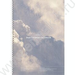 Тетрадь  96л А4 спираль "Dream" /обложка с карманом без линовки с шаблоном в клетку и линию перф NEW | Фото 1