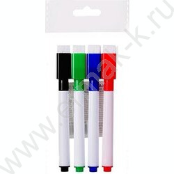 Маркер д/маркерных досок /набор  4цв/ 1мм круг, с магнитом NEW | Фото 1