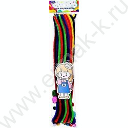 Набор д/творчества проволока синельная (d=0.6 см, длина 30 см, 50 шт.) помпоны - 10 шт., глазки  NEW | Фото 2