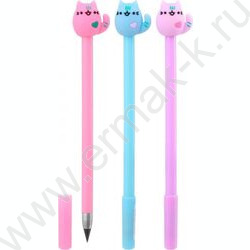 Карандаш ч/гр Вечный.Кошка /яркий, цветной  корпус /ассорти/,прорезиненный наконечник NEW | Фото 1