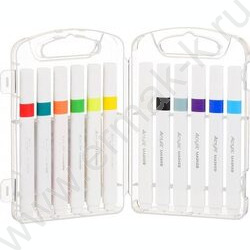 Маркер акриловый /набор 12цв/ на водной основе,2-4мм,трёхгранный белый корпус,уп.пл. бокс NEW | Фото 2