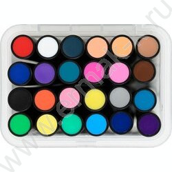 Маркер акриловый /набор 24цв/ на водной основе,1-5мм,с мягкой кистью,круглый чёрный корпус,уп.пл NEW | Фото 2