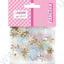 Пайетки декоративные Snowflakes  15г, формы снежинок /ассорти цветов NEW | Фото 1