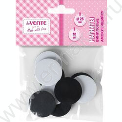 Магниты д/рукоделия самоклеящиеся 10шт D25мм, круглые, толщина 3мм, виниловые /чёрные NEW | Фото 1