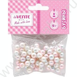 Бусины пластиковые  15г. "Light Dream" /размер 8мм, перламутровые, цвет градиент /блистер NEW | Фото 1