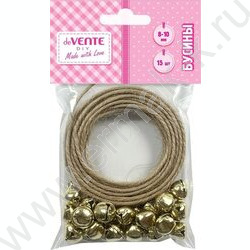 Бусины  30шт "Golden Bells", металлические колокольчики, размер 8-10мм, золотые /блистер NEW | Фото 1