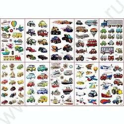 Тату стикеры Транспорт 2л ОПП-упаковка NEW | Фото 2