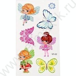 Тату стикеры Девочки 2л светящиеся в темноте ОПП-упаковка NEW | Фото 1