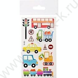 Тату стикеры Транспорт 2л светящиеся в темноте ОПП-упаковка NEW | Фото 1