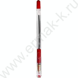 Ручка шар 0,5мм красная Gold /корпус пл.прозр.,с резиновым грипом, сменный стержень 140мм NEW | Фото 2